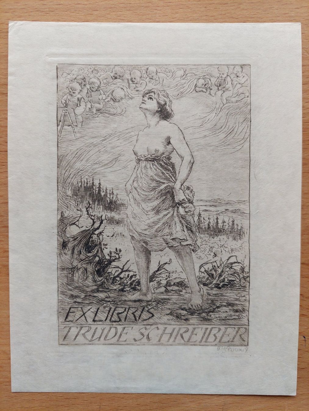 Gemälde: Exlibris Bruno Heroux - Original Radierung – Gebraucht aus Obfelden von Exlibris-Art