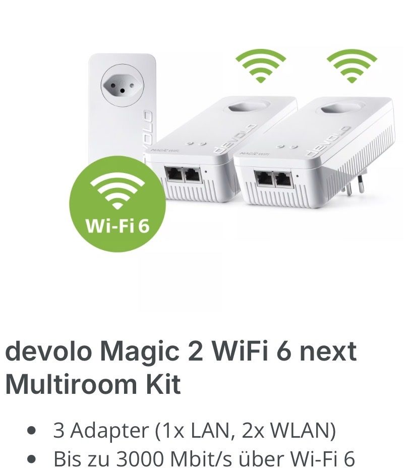 Devolo Wlan: Devolo Magic 2 WiFi 6 Multiroom Kit bis zu 3000Mbits – Gebraucht aus Brütten von Trinity_ch 5