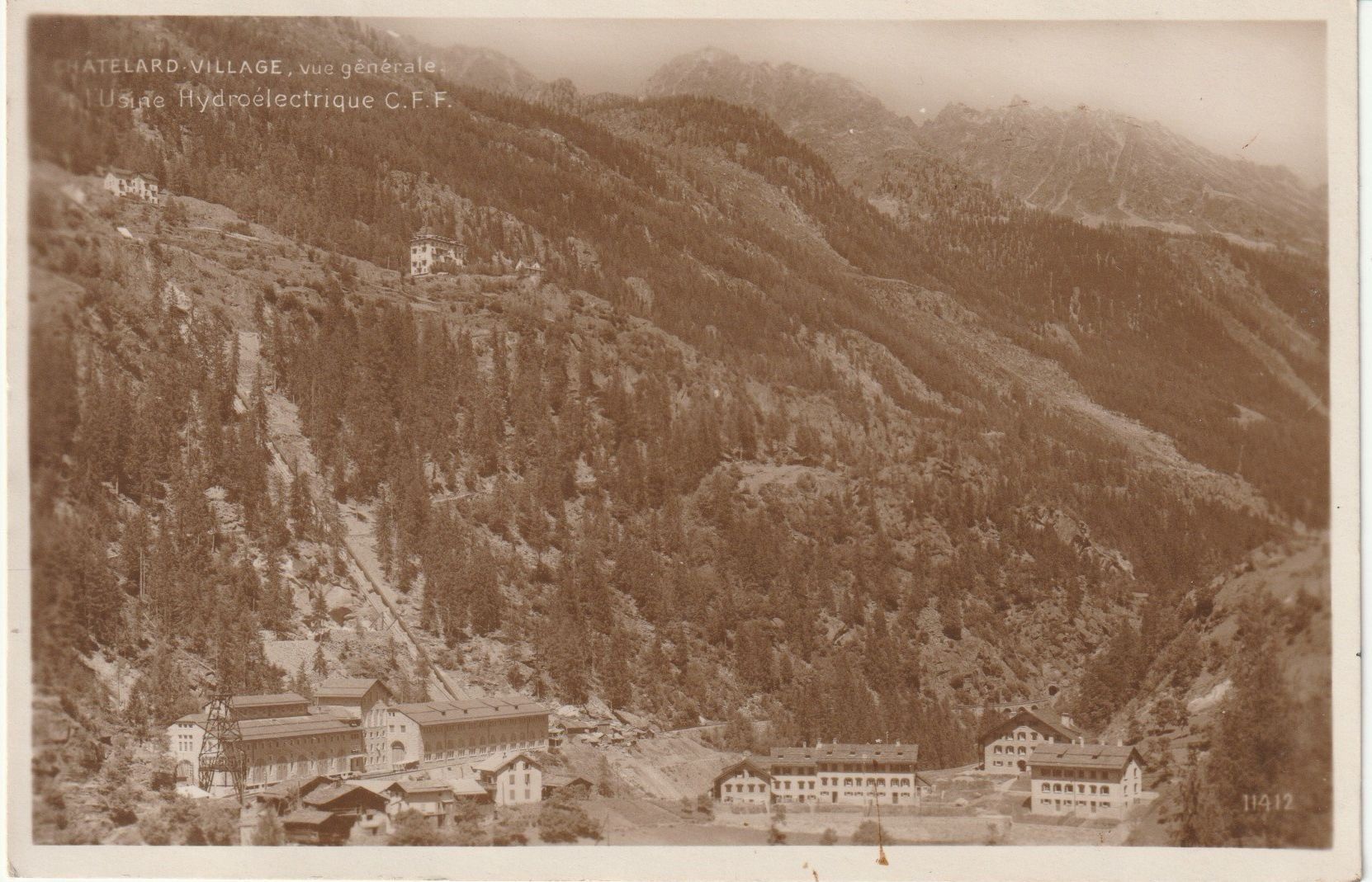 Ansichtskarten: Foto-AK Châtelard-village, usine électrique CFF 1925 – Gebraucht aus Fislisbach von Zigzag12