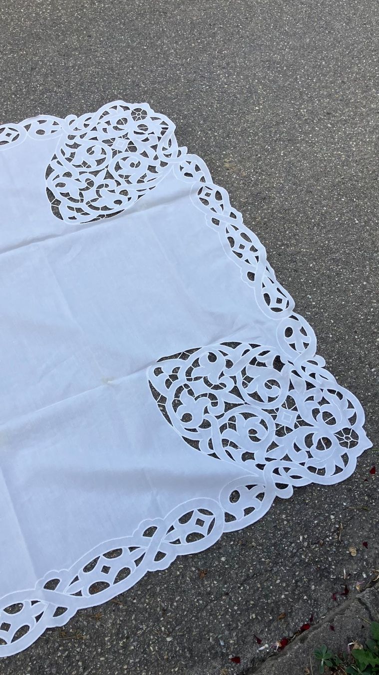 Altra biancheria da tavola: Nappe ancienne 220 cm Tischdecke – Usato da St-Cierges venduto da LeRegain 3