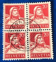 4 er Block Nr.174  Tellbrustbild mit Vollstempel Lausanne