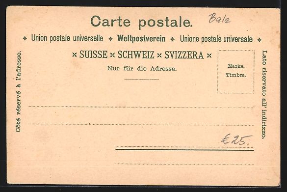 Cartoline postali: Litho Basel, Alte Rhein-Brücke, St. Jak – Usato da Berlin venduto da bartko-reher 1