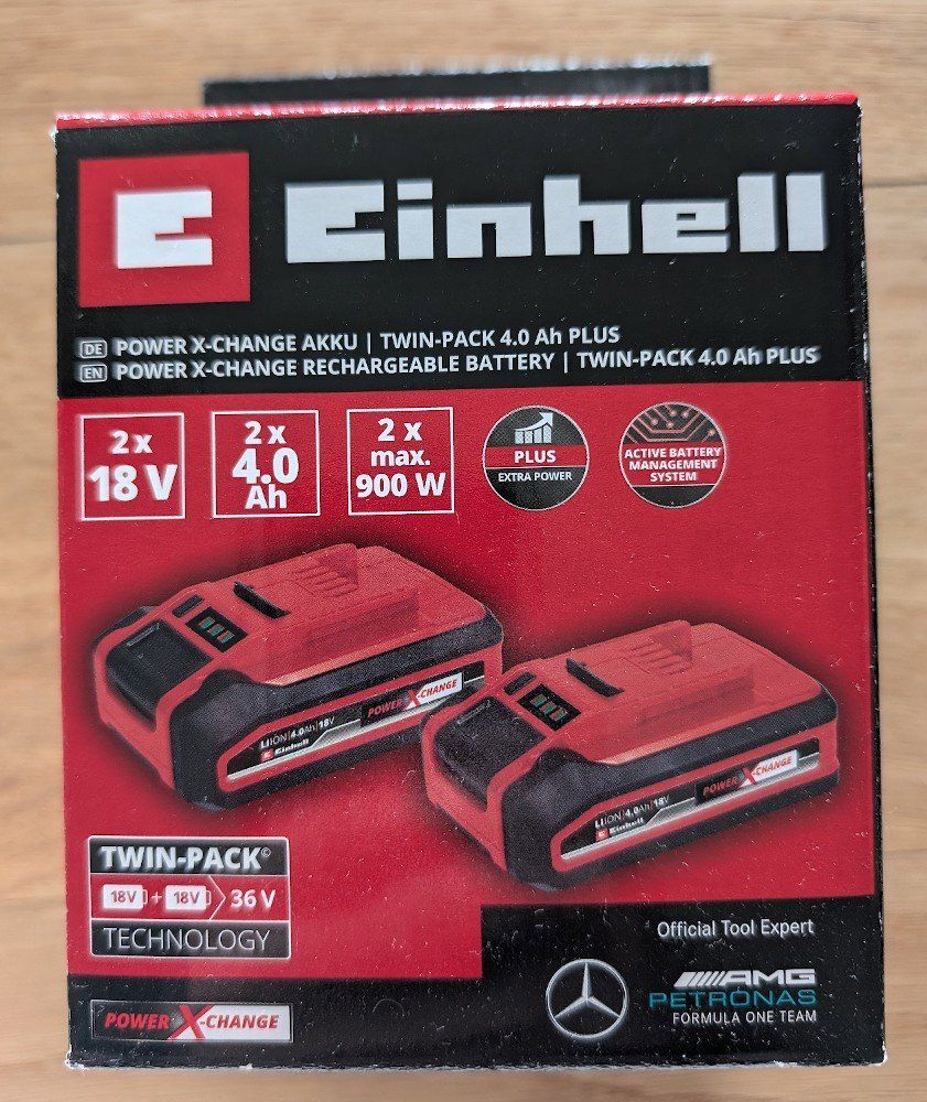 Einhell Caricatori & Batterie: Einhell 18V 4Ah PXC Plus Twinpack – Nuovo e nell'imballaggio originale da Münsingen venduto da Scorpio_