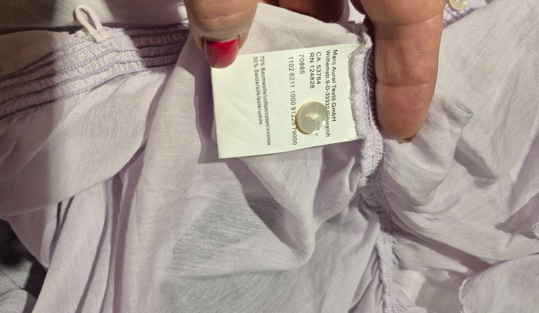 Blusen: Sommerliche, leichte Bluse MAC AUREL Gr. 34, helles Flieder – Gebraucht aus Zürich von Roberto040 7