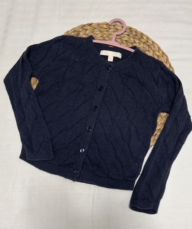 Gilet bleu marine enfant taille 5 ans, coton + laine