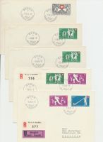 1951 FDC Pro Patria 5 Einzelbelege D/I