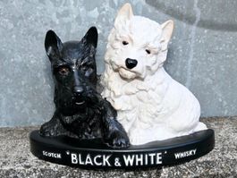 Vintage BLACK & WHITE Terrier SCOTCH WHISKY werbedisplay