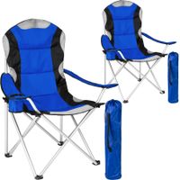 2 Campingstühle mit Polsterung - blau
