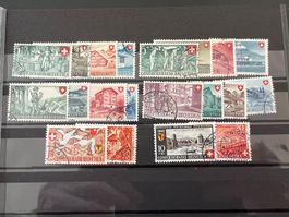 Pro Patria Lot auf Steckkarte gest. (R671)