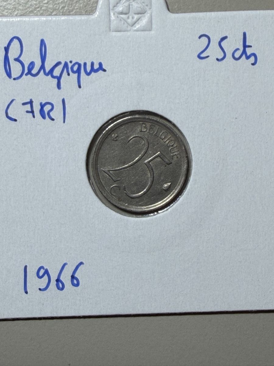 Tutti le monete: Belgique - 25 centimes - 1966 – Usato da Payerne venduto da Mike1682