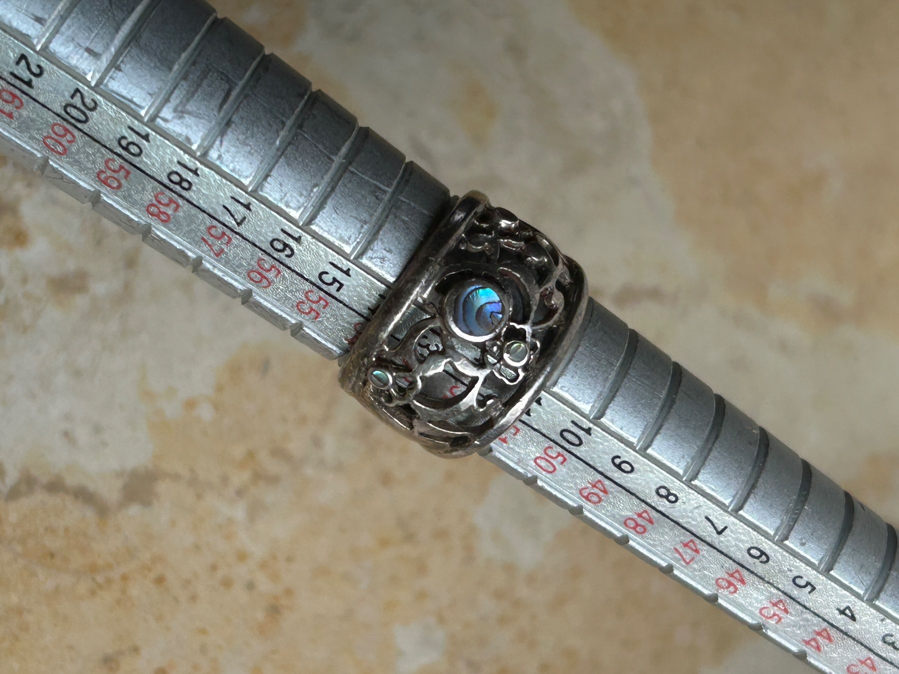 Ringe: Silberring Grösse 52 mit Muschel Einlagen – Gebraucht aus Dittingen von Bellevista 8