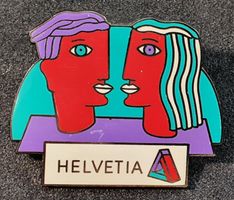 S060B - Pin Helvetia Versicherung Mann & Frau ca. 3.4 cm.