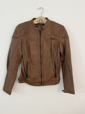 Damen Lederjacke – Braun, Grösse M
