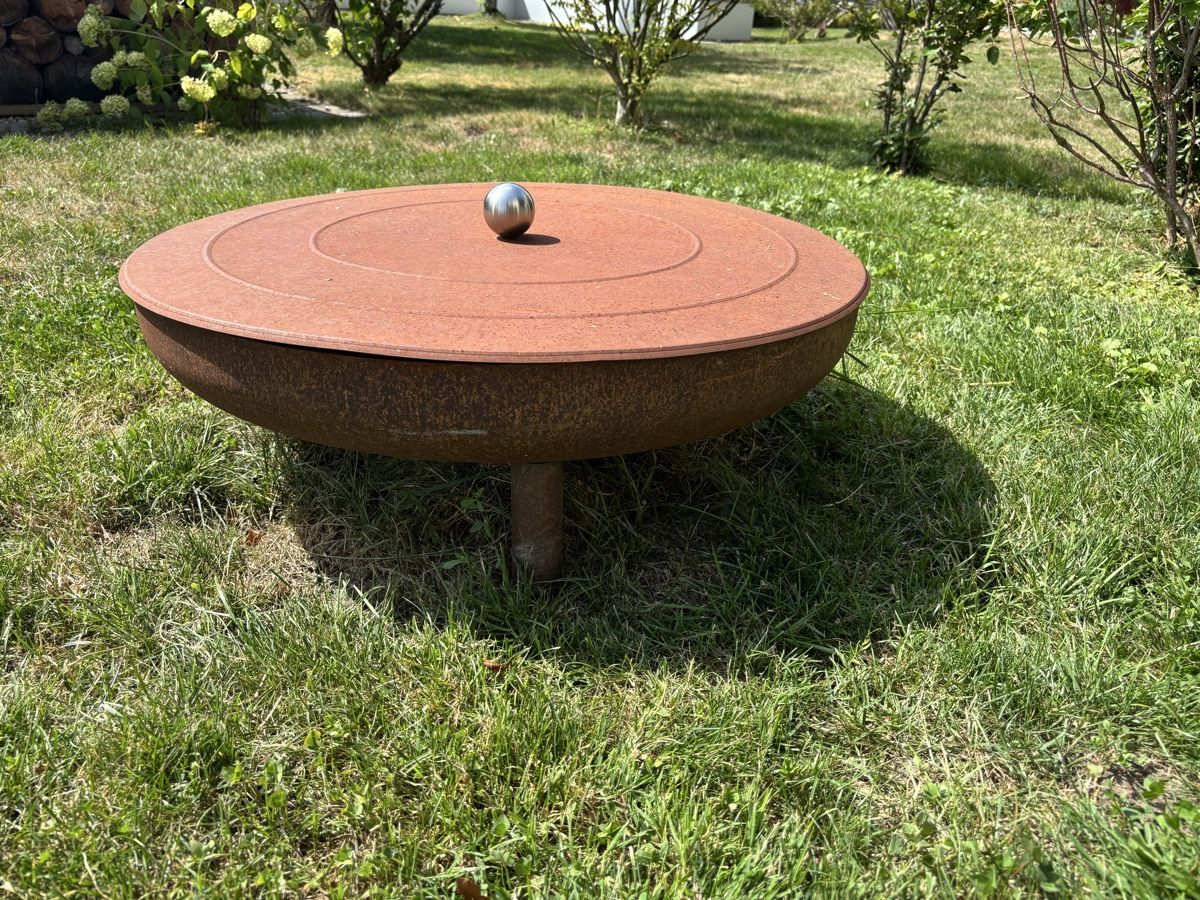 Feuerschale: Feuerschale Garten mit Deckel Metall Rostoptik Rund – Gebraucht aus Teufen AR von Verena1991 2