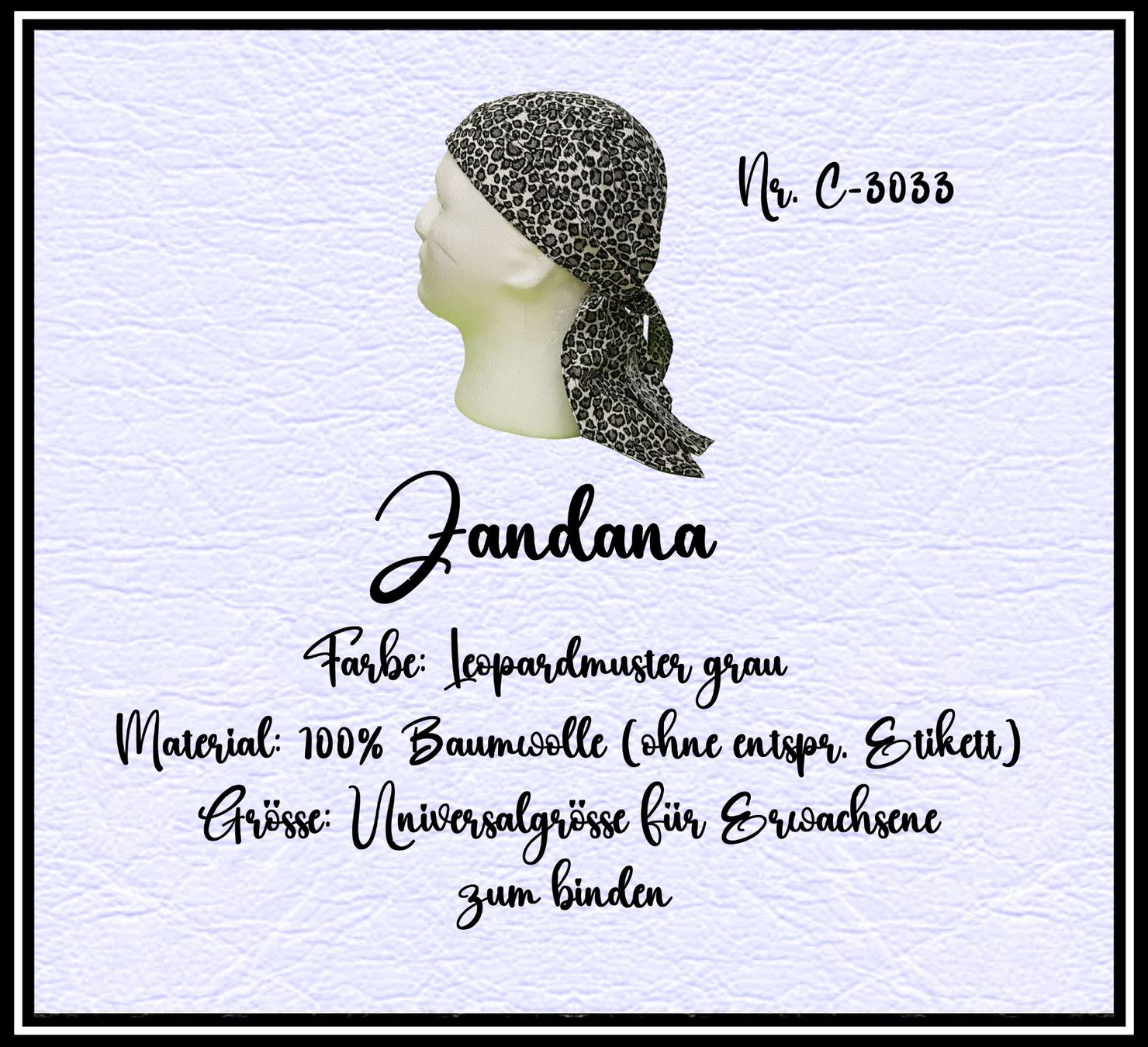 Foulard & Sciarpe: Zandana / Leopardmuster Grau / Nr. C-3033 – Nuovo (secondo la descrizione) da Winterthur venduto da -carabao- 4
