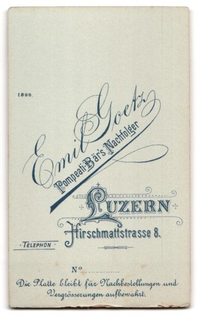 Fotografie & Manifesti: Fotografie E. Goetz, Luzern, Hirschmatts – Usato da Berlin venduto da bartko-reher 1