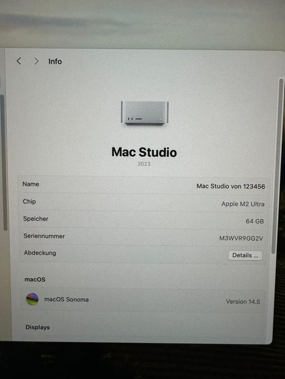 Apple Mac Studio M2 Ultra, 64 GB, 1000 GB, SSD, M2 Ultra (Gebraucht) in ...