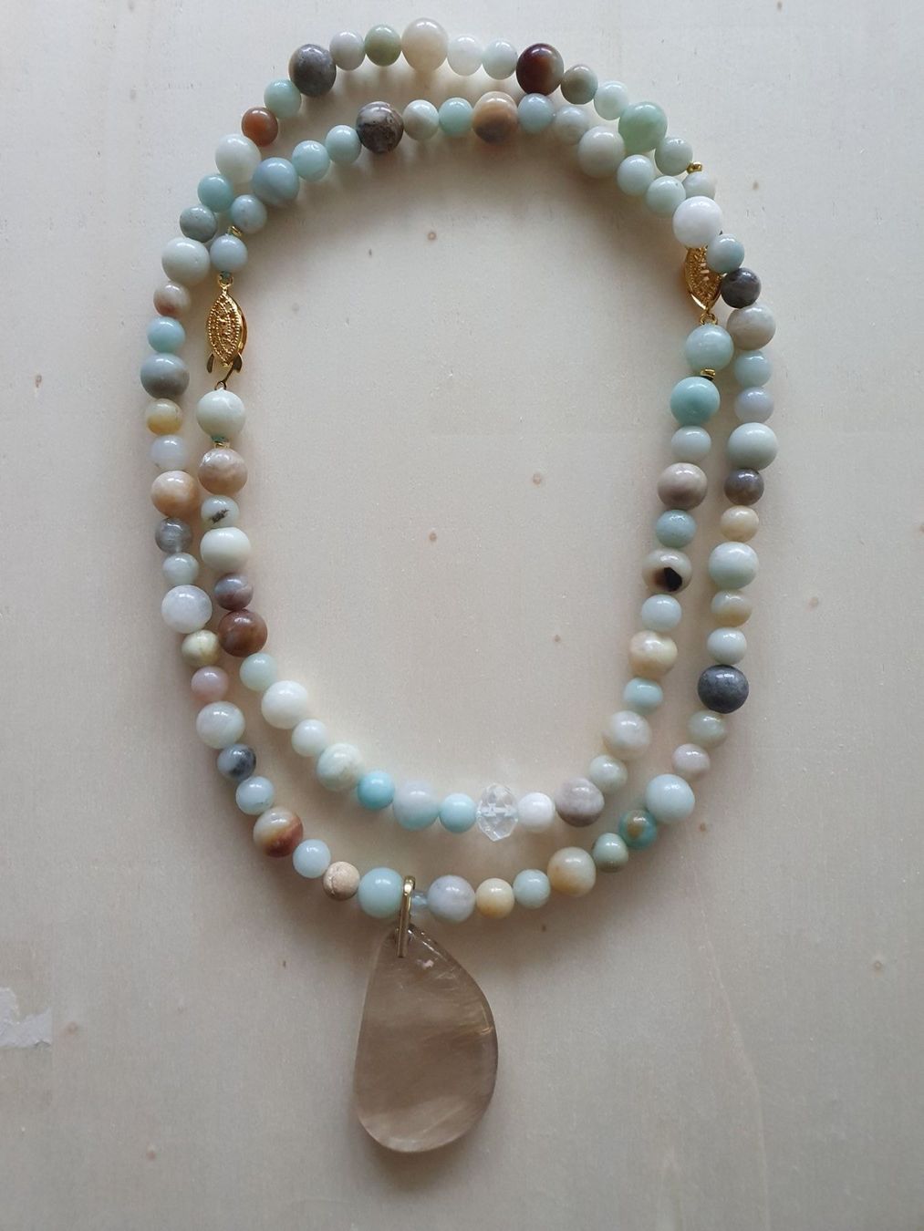 Catenine: Set Amazonite mit Goldener Rutilquarz – Nuovo (secondo la descrizione) da Benglen venduto da Meercat3 1