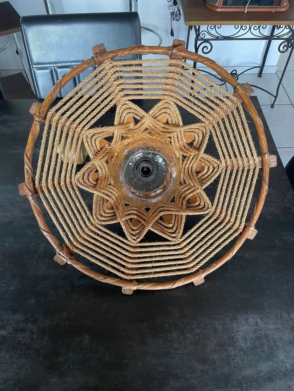 Lampadari & plafoniere: Alte Hängeleuchte aus Rattan – Usato da Siebnen venduto da stevenf 2