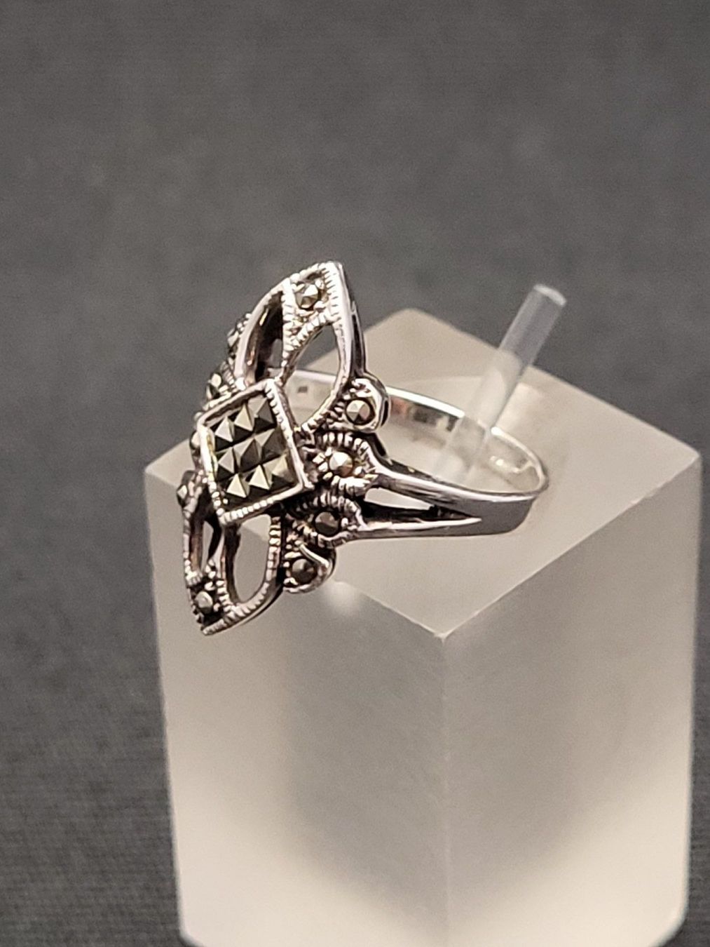 Anelli: Silberring mit Markasiten Jugendstil – Usato da Basel venduto da spinne02 1
