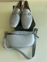 SCHUH Loafers Mokassins Hellblau ECHT LEDER