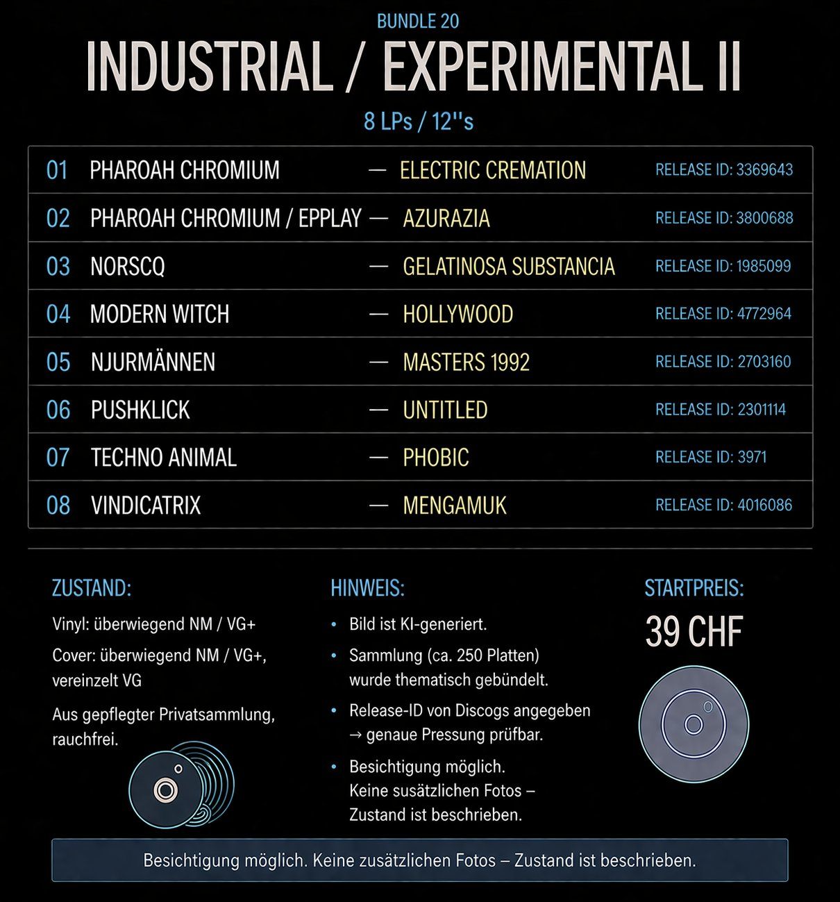 Dischi in vinile: Industrial / Experimental II Vinyl Bundle – Usato da Zürich venduto da DonDDR