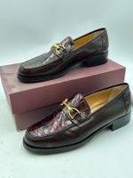 McLowell Herren Loafer Gr. 42 Leder Kroko Bordeaux Italy