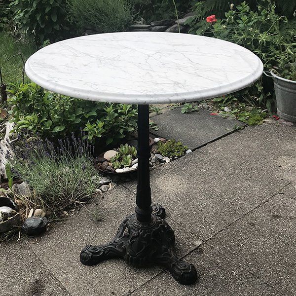 GARTEN Runder Marmortisch mit Gusseisenfuss Bistrotisch Kaufen