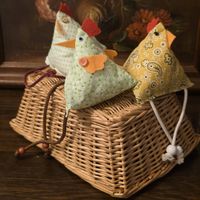 Deko-Hühner, 3 Stück, Handmade, Stoff, Frühling, Ostern