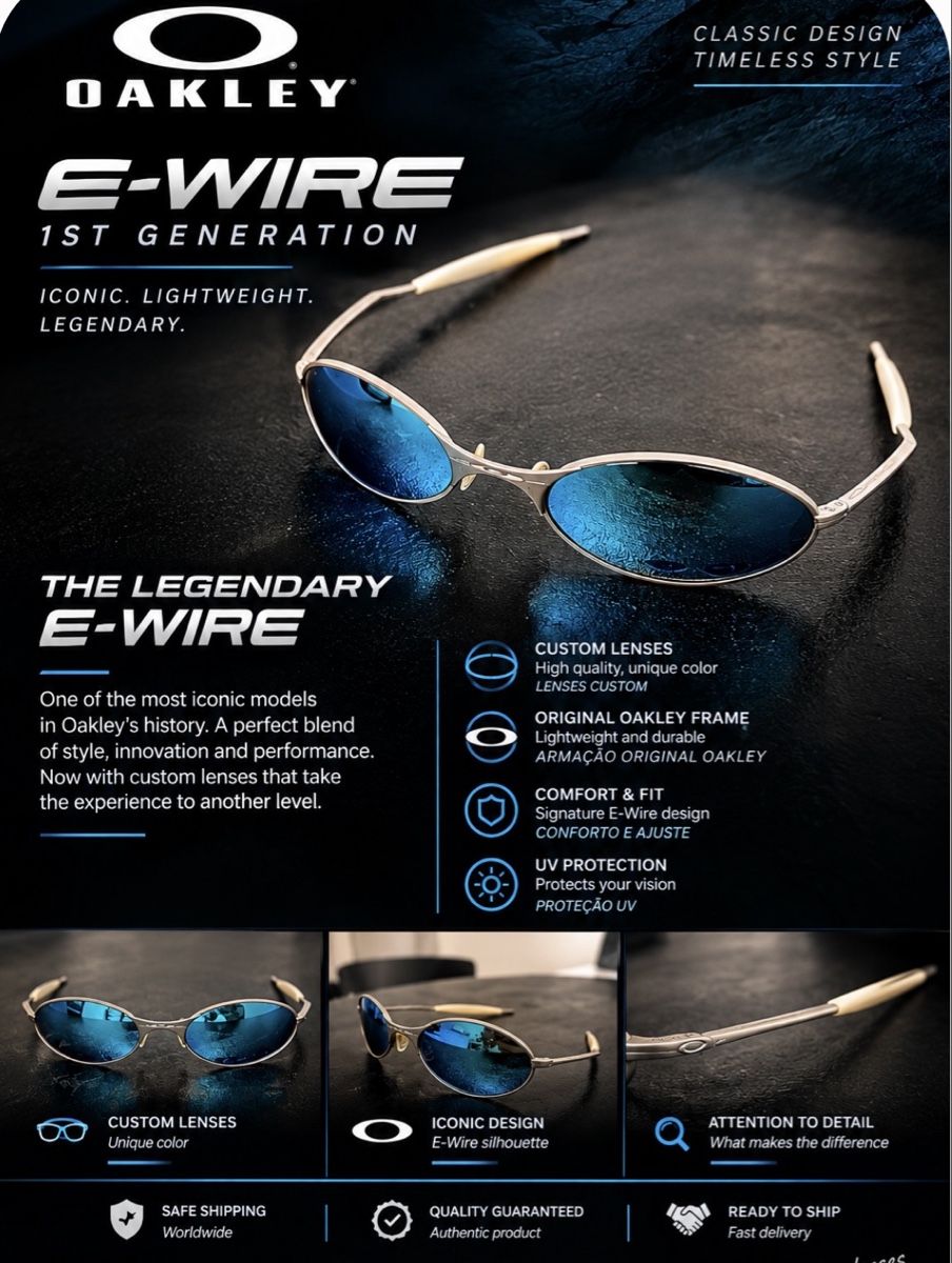 Oakley Occhiali & Lenti: Oakley E-Wire Sonnenbrille 1. Generation Silber blau – Usato da St. Moritz venduto da mat_h6q6