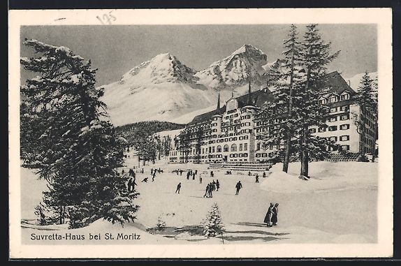 Cartoline postali: AK St. Moritz, Suvretta-Haus im Schnee – Usato da Berlin venduto da bartko-reher
