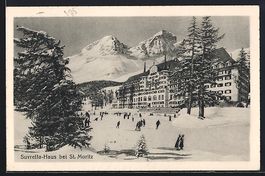 AK St. Moritz, Suvretta-Haus im Schnee