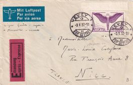 Flugbrief 3.V.37, Ligne Genève - Lyon - Marseille - Cannes