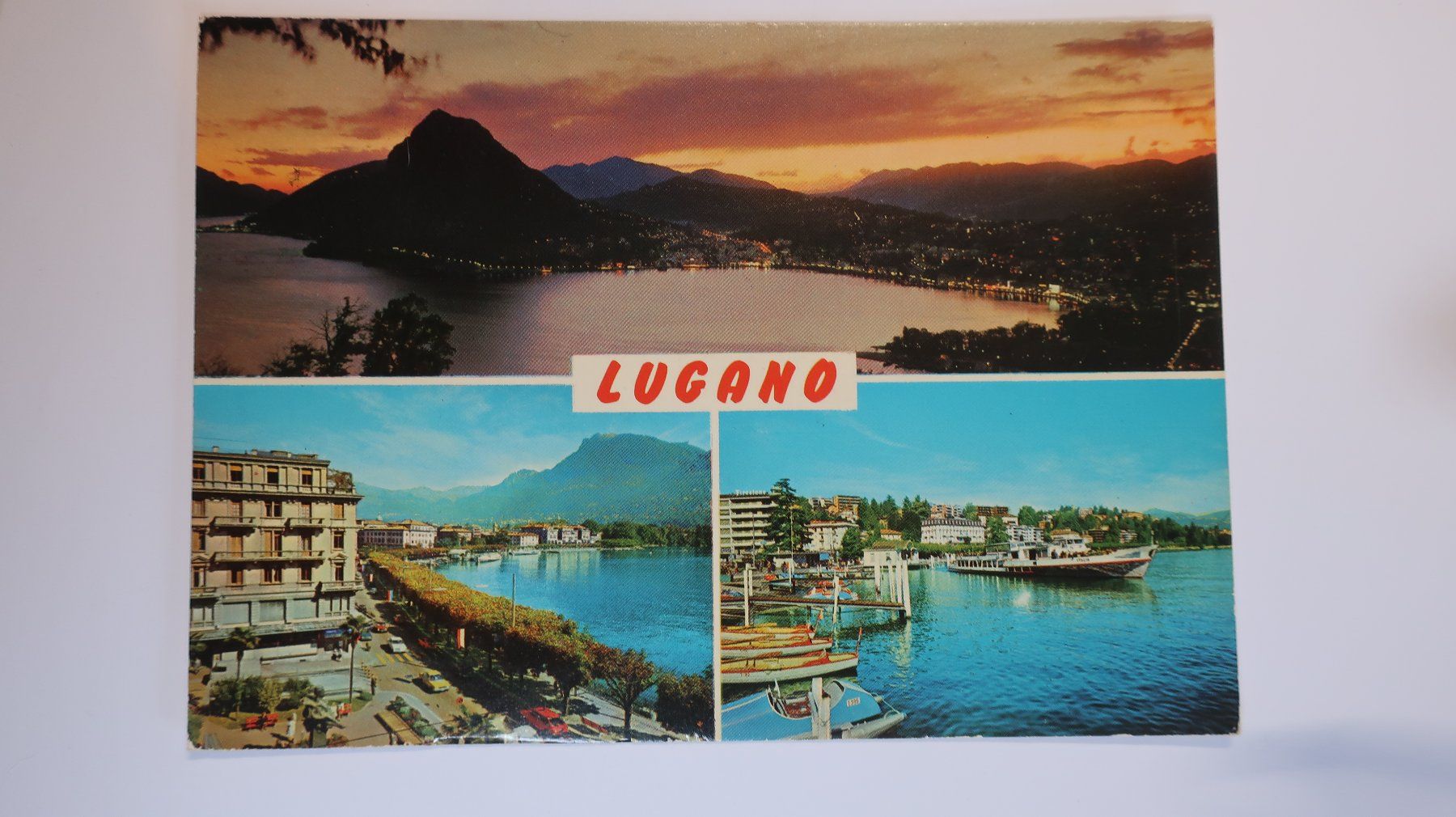 Ansichtskarten: Lugano multivues 1980 – Gebraucht aus Cormoret von Pascalll2001 1