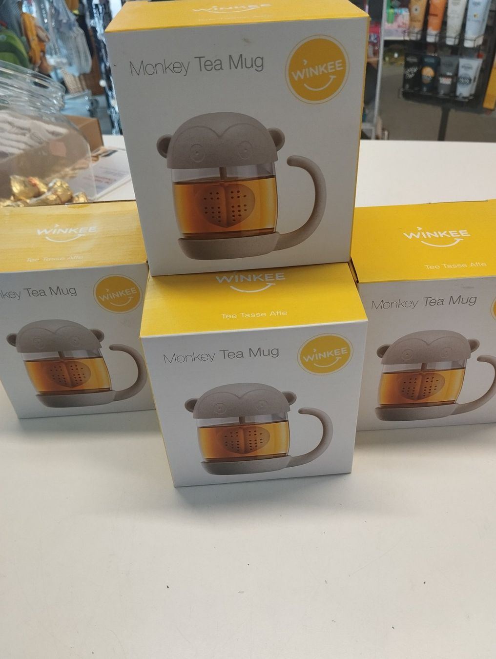 Tazze: Restposten  5  Stk. Winkee Affen Tee Tasse mit Sieb – Nuovo e nell'imballaggio originale da Birmensdorf ZH venduto da RehliAllerlei 1