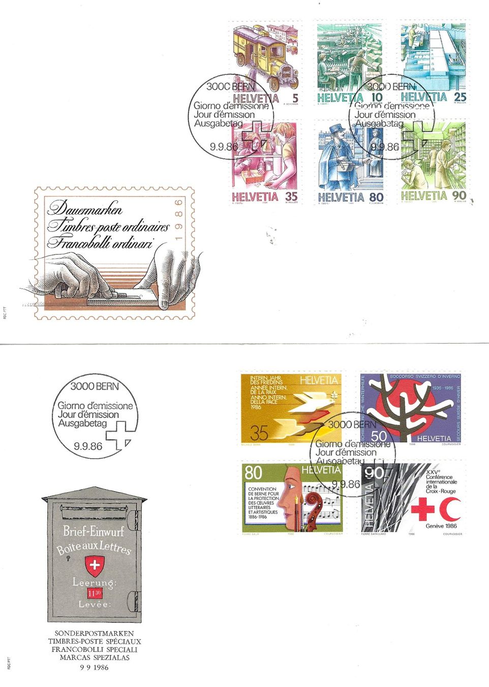 Buste & buste per spedizione: 9 FDC Briefe 1986 – Nuovo (secondo la descrizione) da Ipsach venduto da Goetrix 3