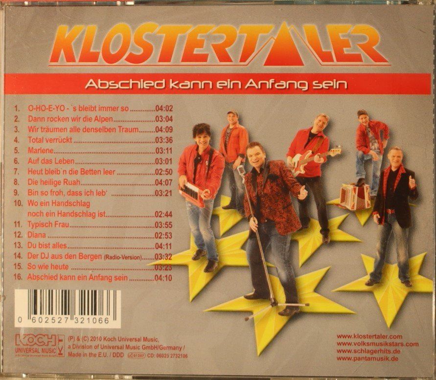 CD: Klostertaler – Abschied Kann Ein Anfang – Usato da Luzern venduto da CONTENTI 2