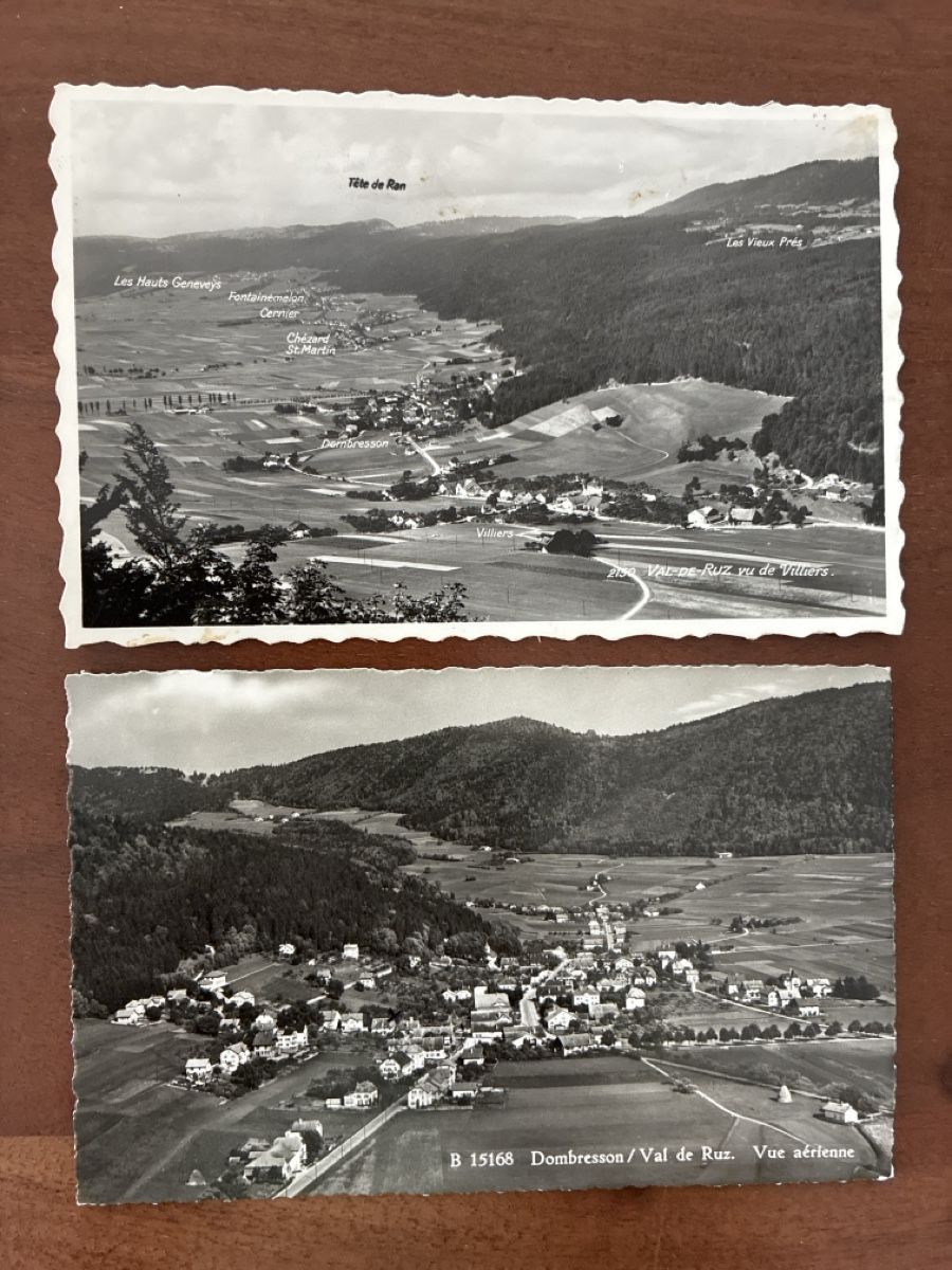 Ansichtskarten: 4 Ansichtskarten Schweiz vom Val de Ruz NE – Gebraucht aus Oftringen von Cla.vD.74 2