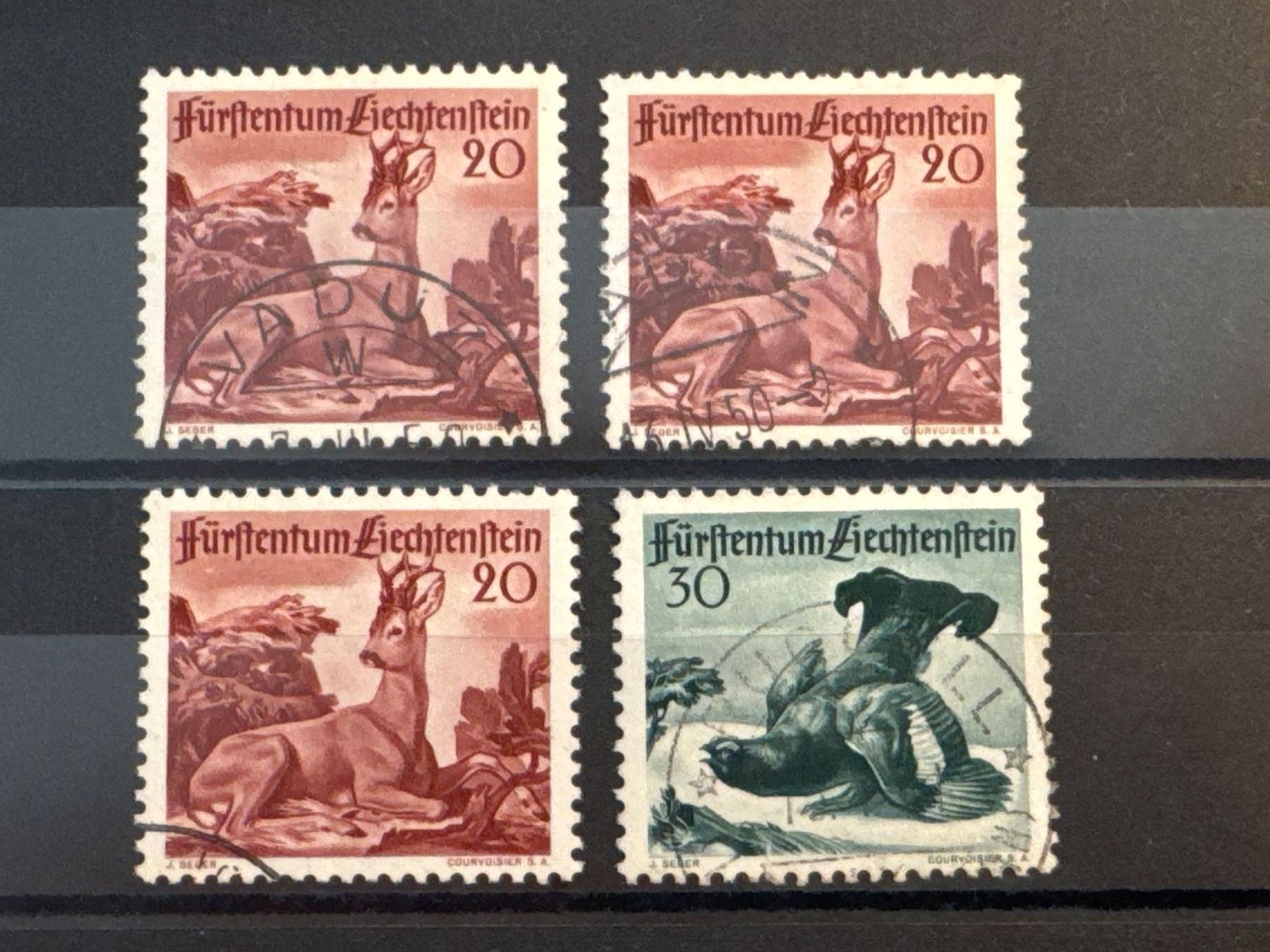 Alle Briefmarken: 1950, Jagdserie III, FL232-FL233, gestempelt – Gebraucht aus Küssnacht am Rigi von POSTOMASTER