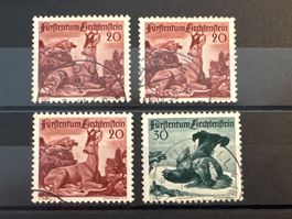 1950, Jagdserie III, FL232-FL233, gestempelt