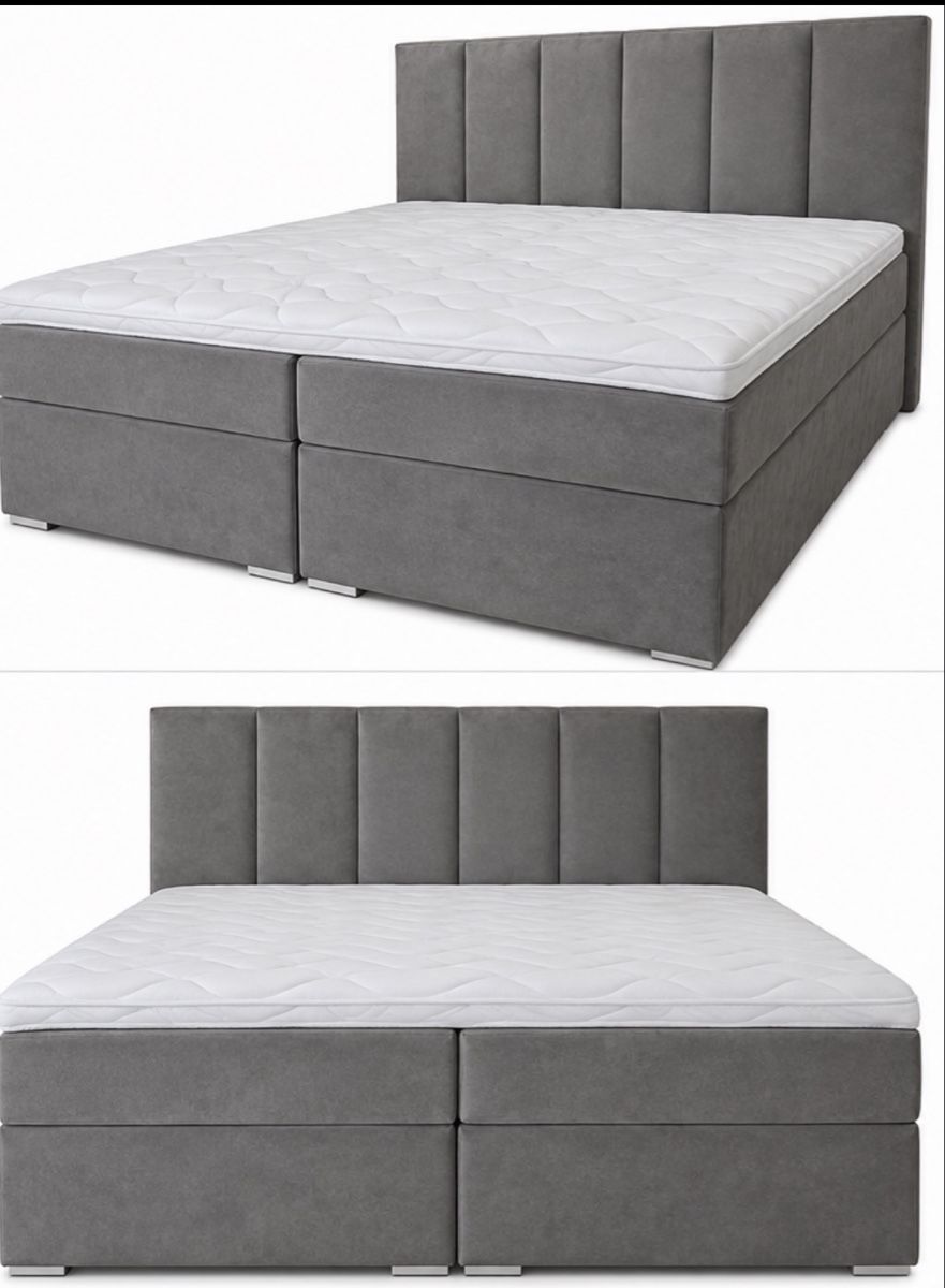 Lits: Boxspringbett grau mit Bettkasten – D'occasion à grabs par che_96yn 1