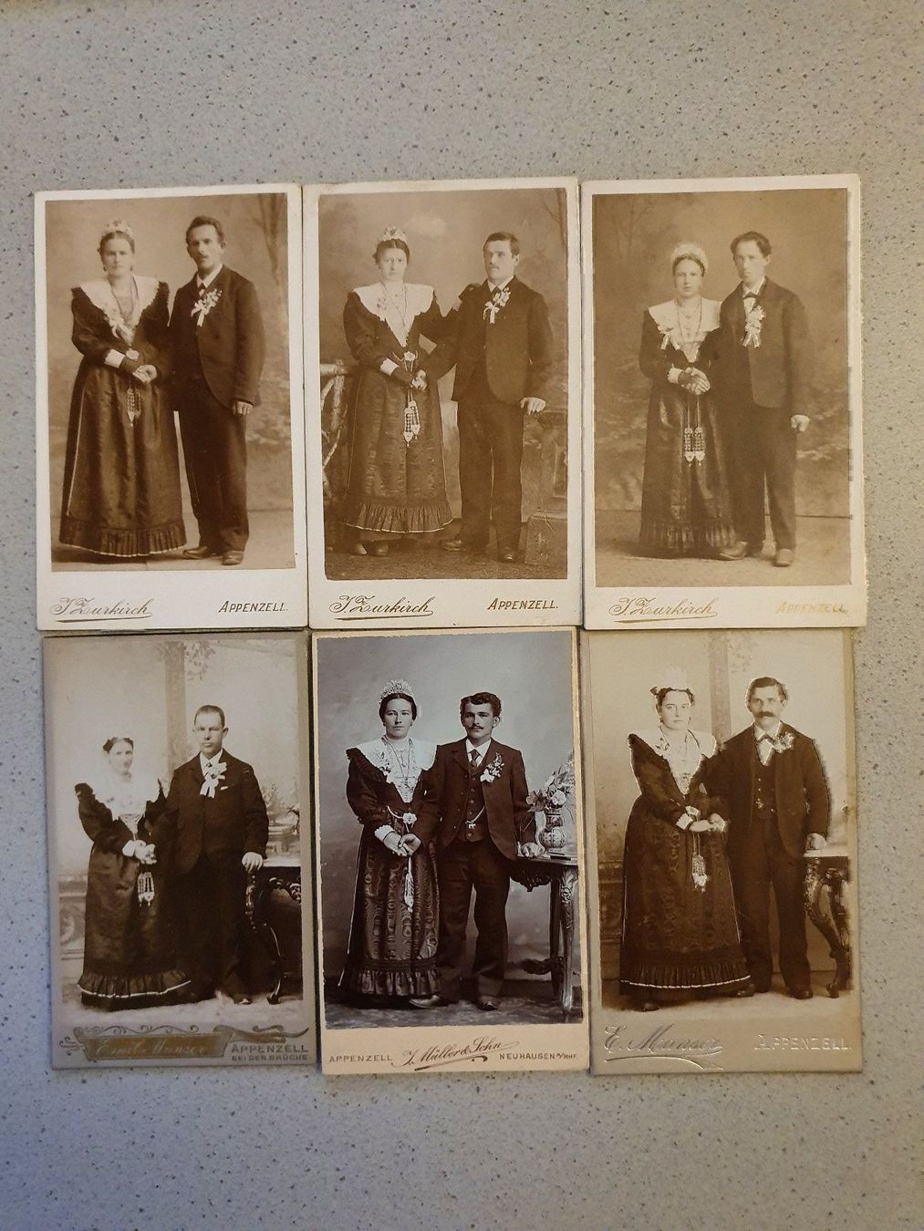 Poster & Bilder: 6 antike Kartonfotos / Ehepaare – Gebraucht aus Glattfelden von sessa123