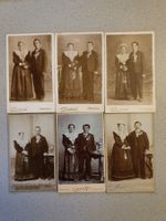 6 antike Kartonfotos / Ehepaare