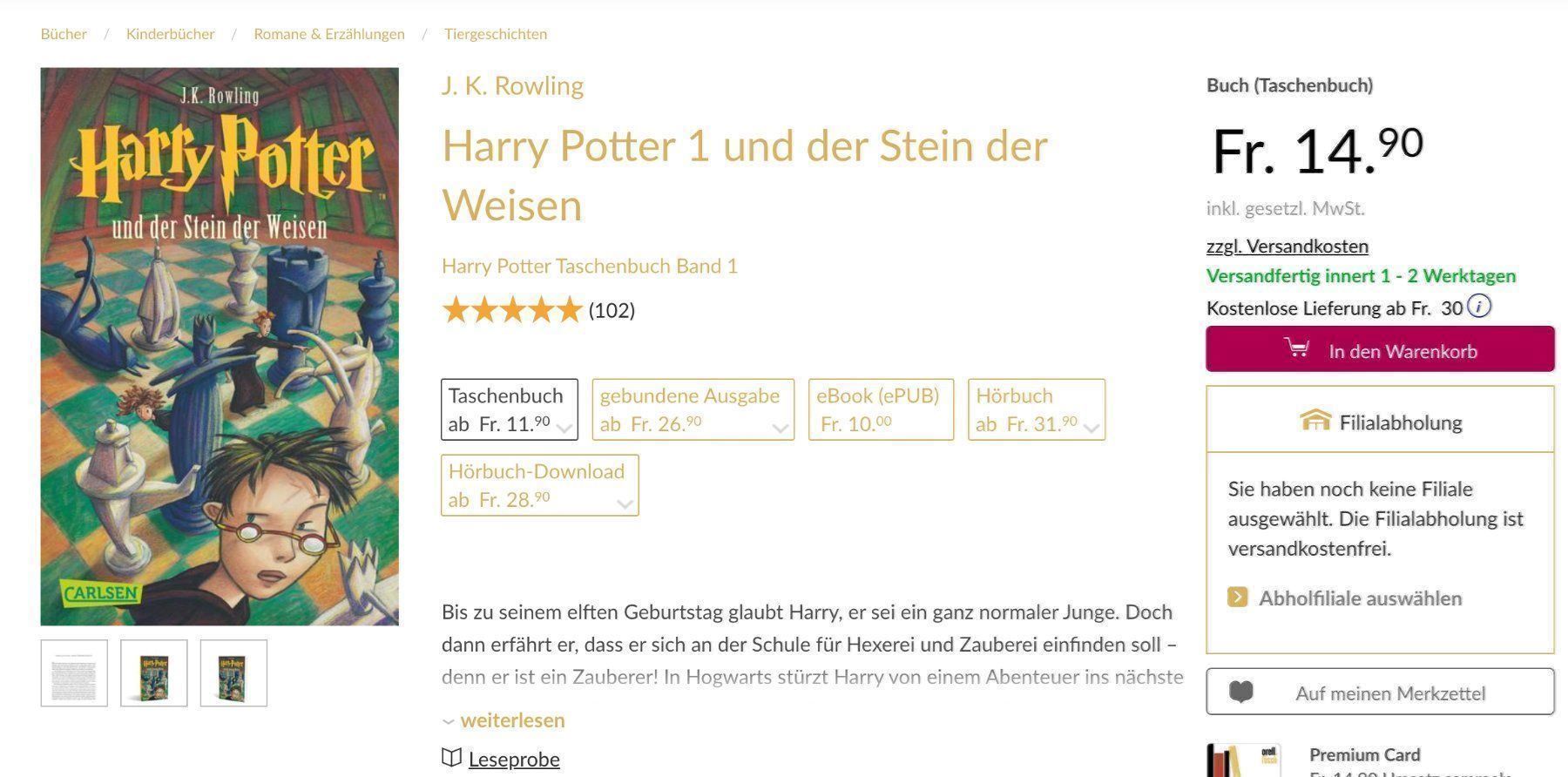 Libri: Harry Potter und der Stein der Weisen – Nuovo (secondo la descrizione) da Rothenburg venduto da Kaulquappe55 1