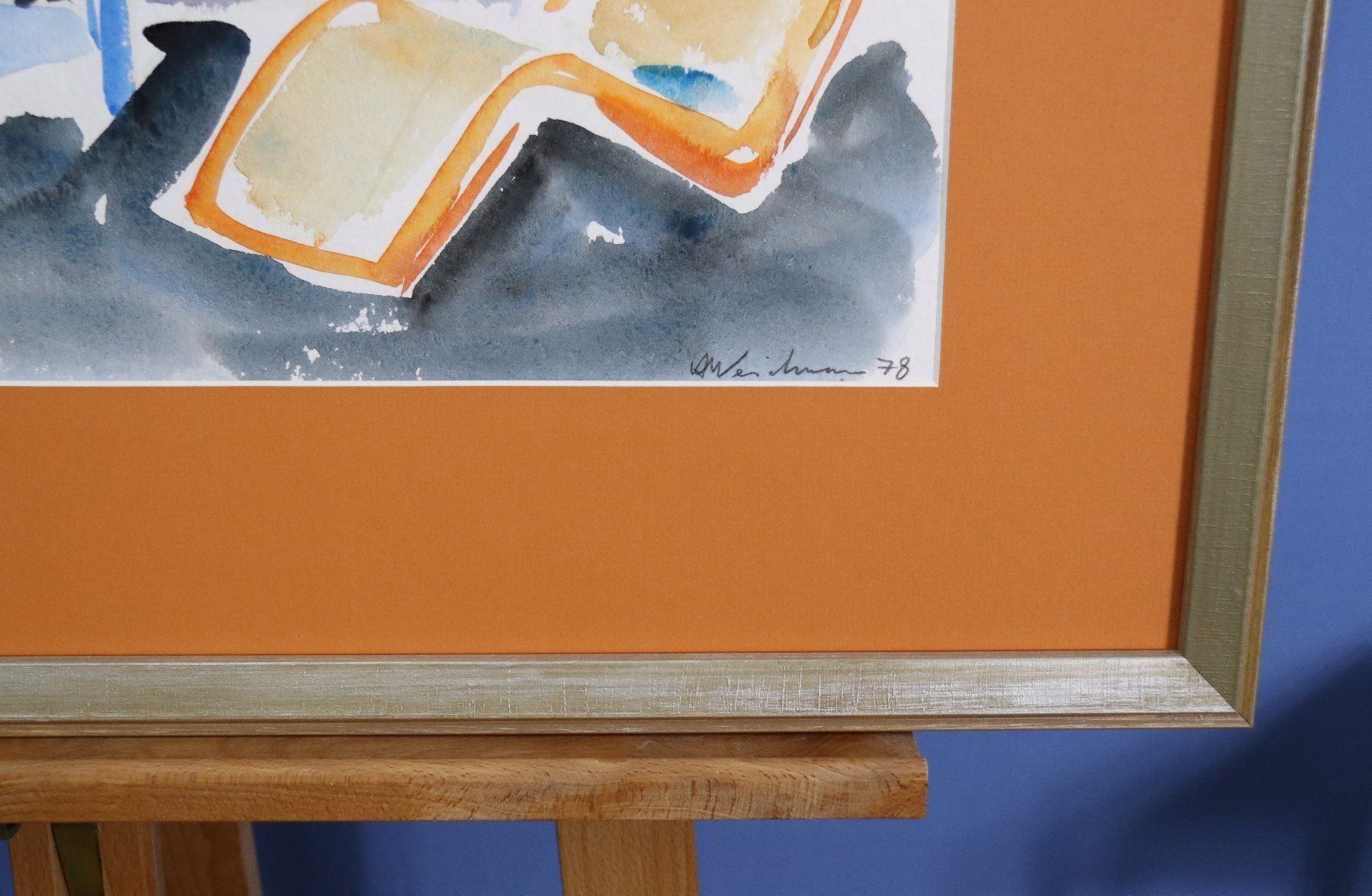 Dipinti: Hans Weidmann 1918-1997, Aquarell von 1978 – Usato da Zug venduto da Kunst-Fundgrube 6