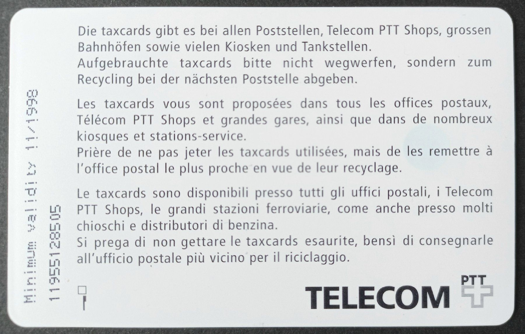 Swisscom Telefon- & Taxkarten: Taxcard - Telecom 5.-  - CH – Gebraucht aus Niederuzwil von lubimaja 1