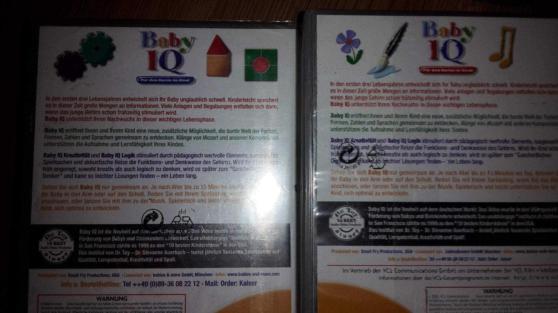 Tutti i VHS: 2 Vhs Baby IQ – Nuovo e nell'imballaggio originale da Schwarzenburg venduto da Flamingo07 1