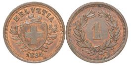 1 Rappen von 1884 (unzirkuliert/Stempelglanz)