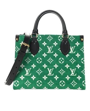 LOUIS VUITTON Jacquard Velvet Monogram Onthego PM, apfelgrün