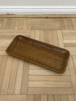 Geschnitzte Nussbaum Stifteschale kleine vintage Holzablage
